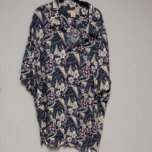 Tropical Floral Button-Up Shirt